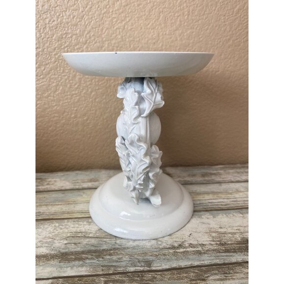 2X Bath & Body Works Candle Holders White Ceramic Squirrel & Marble-Style Lotus - Picture 10 of 14